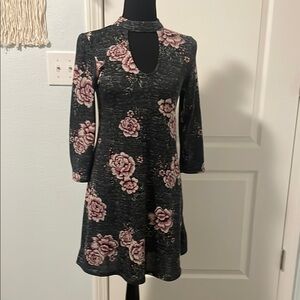 Floral Black and Pink Dress